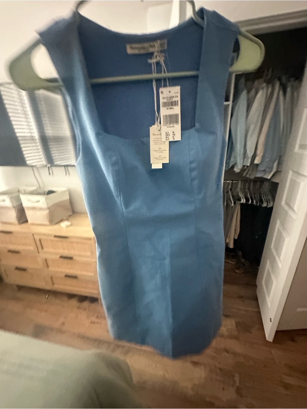 Abercrombie & Fitch Light Blue Square Neck Sheath Dress - Picture 3 of 7